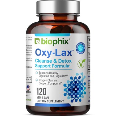 biophix Oxy-Lax 750 mg 120 Vcaps - Natural Laxatives for Occasional Constipation - Magnesium Laxative with Oxygenated Magnesium - Oxygen-Based Colon Cleanse - Supports Digestive Tract Regularity