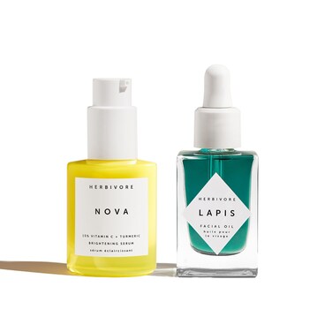 HERBIVORE Clearly Bright Regimen   Nova 15% Vitamin C Brightening Serum + Lapis Blue Tansy Skin Balancing Face Oil