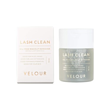 Velour Lash Clean - Oil Free Liquid Makeup Remover for Eyes, False Lashes, &amp; Face - Gentle Lash Cleanser &amp; Eye Makeup Remover - Vegan Lash Extension Cleanser - No Parabens or Fragrance (50 ml)