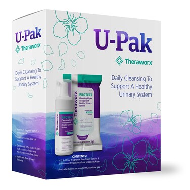Theraworx Protect U-Pak 60-Ct Wipes &amp; Hygiene Foam 3.4 oz for Urinary Health (Pack of 1)