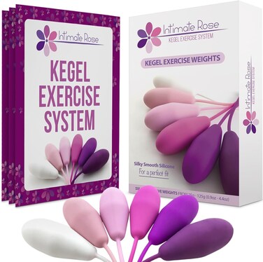 Kegel Exercise System - Pelvic Floor Exercises - Set of 6 Premium Silicone Kegel Exercise Weights &amp; Control with Training Kit for Women: Beginners &amp; Advanced