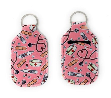 Daisy Lane Hand Sanitizer Holder for Backpack Kids Travel Size Baseball Softball Keychain