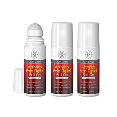 Warming Arthritis Pain Relief Roll-on, Deep Penetrating Capsaicin Blocks Your Muscle &amp; Joint Pain Messengers, for Hands, Wrist, Feet, Knees &amp; Back, 3 Ounces (3-Pack)
