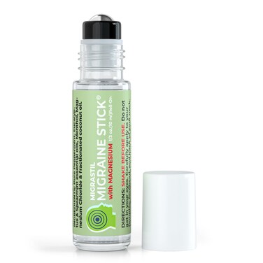 Migraine Stick with Magnesium Cooling Peppermint Eucalyptus Essential Oil Topical Magnesium for Headache Support. Made in The USA 10 ml