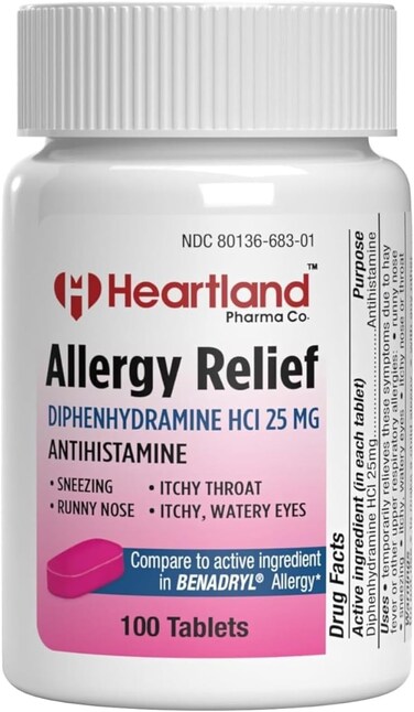 Diphenhydramine HCI   Diphenhydramine Allergy Relief   Antihistamine Diphenhydramine 25 mg Tablets   100 Count   2-Pack