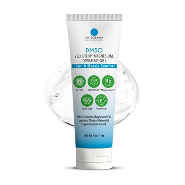 Dr. Robaina DMSO Gel - 99.9% Pure Pharmaceutical Grade   Skin Relief Formula with Zechstein Magnesium, Arnica, Aloe Vera, Vitamin E   Muscle &amp; Joint Comfort   4 oz   Made in USA