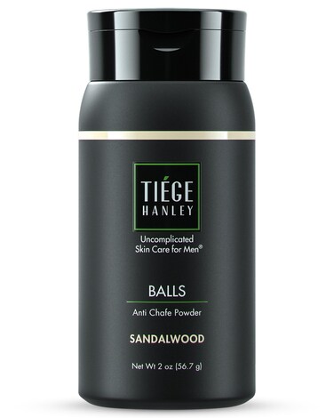 Tiege Hanley Mens Anti Chafe Powder, Sandalwood (1-Pack) - Foot, Thigh &amp; Ball Powder for Irritation - Anti Chafing Powder Provides Long Lasting Moisture Absorption