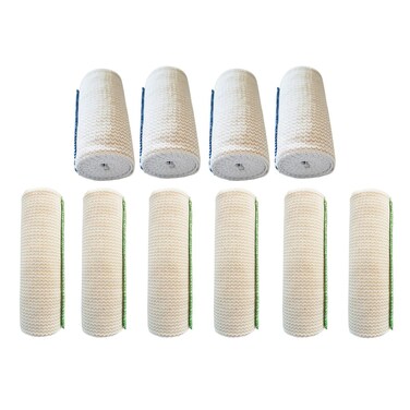 Premium Sports Elastic Bandage by SPA SLENDER   Support Injuries Soreness Pregnancy   Compression Body Wrap   Self-Closure   Latex-Free   Combo 4pk-4inch &amp; 6pk-6inch Wide Washable SoftCotton Blend