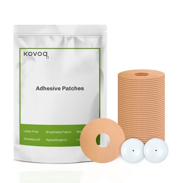 Waterproof Adhesive Patches for Libre 2, Medtronic Guardian and Insulin Pumps, 40-Pack Universal CGM Patches, 2 Reusable Protective Hardshell Covers, Latex-Free and Hypoallergenic (TAN)