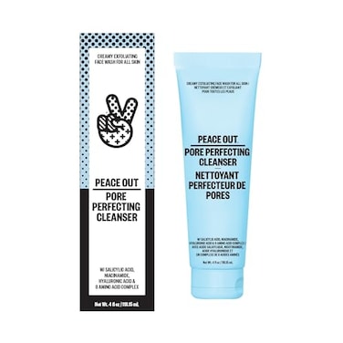 PEACE OUT Skincare Pore Perfecting Cleanser, Daily Exfoliating Face Cleanser with Salicylic Acid &amp; Niacinamide (4 fl oz)