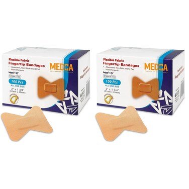 Flexible Fabric Bandages - Flex Fabric Adhesive Bandages Finger-Tip Bandages for Finger Care and to Protect Wounds from Infection - (200 Count)