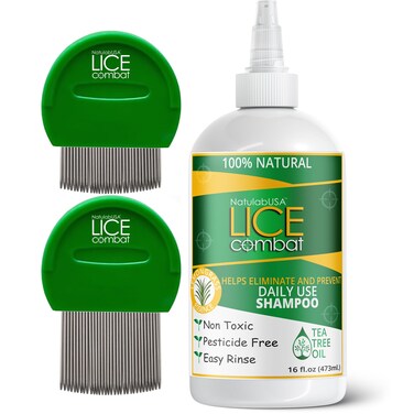 Lice Treatment   Shampoo &amp; Two Combs   Helps Cure Lice, Super Lice &amp; Nits   Repels &amp; Prevents   Pesticide Free   100% Natural   Tea Tree + Coconut Oil   Best Value   Smells Great.