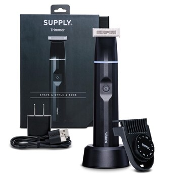 Supply Electric Trimmer Razor for Men to Groom Or Trim Wet Or Dry Hair with Waterproof Design Including Adjustable Guard in Black
