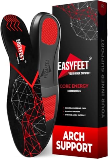 Anti-Fatigue Plantar Fasciitis Shoe Insoles - High Arch Support Insoles - Inserts Orthotics Men Women - Heel Arch Feet Pain Flat Feet - Work Boot Inserts Hiking Running