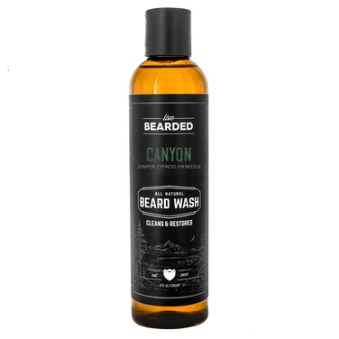 Live Bearded Beard Wash, 8 fl oz - Water-Based Face Cleanser with All-Natural Ingredients for a Gentle, Deep Clean - Made in the USA   Canyon Scent - Juniper, Cypress, Fir Needle