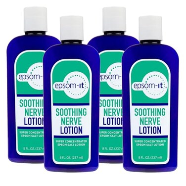 Epsom-It Soothing Nerve Cream - Epsom Salt Magnesium, Topical Magnesium Cream with Capsaicin &amp; Arnica for Muscle and Leg Comfort 8.0 oz., 4-Pack