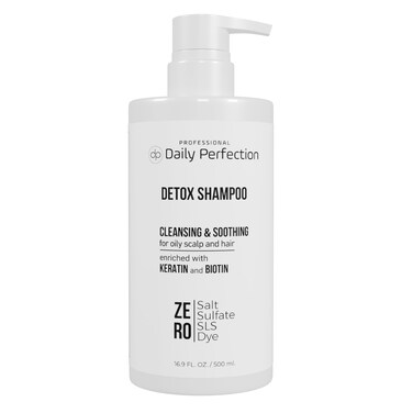 Remove Build-Up, Oil, Dirt with Biotin and Keratin-Infused Detox Shampoo Professional Series. Salt-Free, Sulfate-Free, Paraben-Free Formula for Refreshed Hair