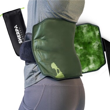 Large Ice Packs for Injuries Reusable Wrap with Velcro Straps - Soft Gel Hot and Cold Packs for Injuries, Hip, Shoulder, Back Pain Relief - 12" x 15" - Green