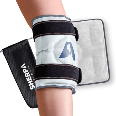 Hot and Cold Therapy Knee Wrap Gel Pack (10" x 12.5") Reusable Heating Pad &amp; Flexible Freezer Pack for Leg Injuries and Knee Pain Relief - Grey