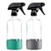 LiBa Glass Spray Bottles for Cleaning 2 Pack, 16 oz Refillable Empty Spray Bottle with Silicone Sleeve for Essential Oils, Hair, Plants, Adjustable Nozzle for Squirt and Mist, Label Sticker Included