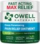 OWELL NATURALS Pain Relief Ointment 3.5 oz, All Natural Oil Based Fast Acting Formula for Arthritis, Joint &amp; Muscle Discomfort, Long-Lasting Soothing Balm for Sore Muscles &amp; Stiffness