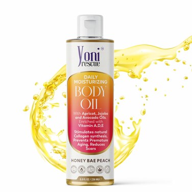 Daily Skin Moisturizing Body Oil with Apricot, Jojoba, Avocado &amp; Vitamin E Oil   Hydrating &amp; Nourishing for all Skin types   After Shower oil 8oz Honey Bae Peach Scented