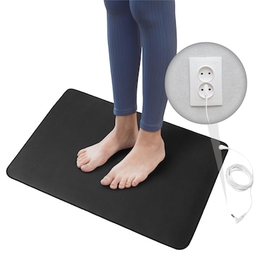 Conductive Carbon Indoor Grounding Therapy Pad with Extra Long 15' Cord for Desk, Bed, Living Room - Soft, Thick Earth Mat for Sleep, Pain Relief, Wellness - 24 x 16 Inches