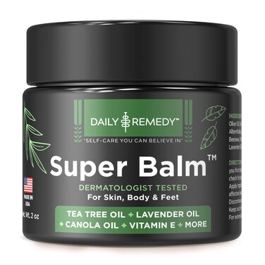 Daily Remedy Tea Tree Oil Extra Strength Super Balm - Athletes Foot Cream Combats Ringworm, Jock Itch, Nail Issues - Nourishes Cracked Itchy Skin on Body &amp; Feet - Made in USA