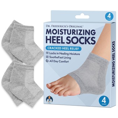 Dr. Frederick's Original Moisturizing Heel Socks for Cracked Heel Treatment - 2 Pairs - Stop Cracked Heels in Their Tracks