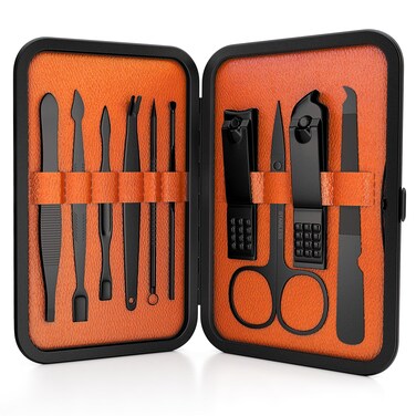 Wild Willies 10-Piece Manicure &amp; Pedicure Kit - Multifunctional Mens Grooming Kit - Includes Nail Clippers, Scissors, Tweezers, Files - Compact Travel Manicure Set for Men &amp; Women - All-in-One Case