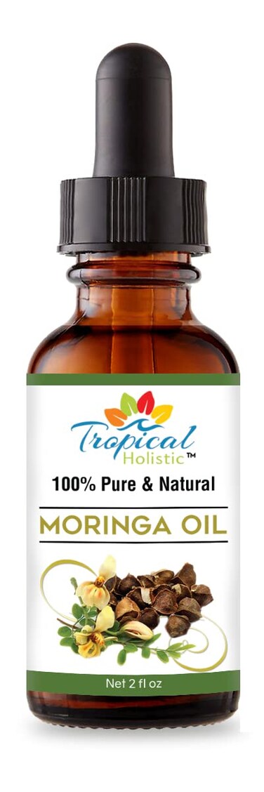 Moringa Oil - Cold-Pressed, Unrefined, Vegan Hair &amp; Skin Oil - All Natural 100% Pure Organic Non-GMO - Aceite de Moringa Para Las Arrugas