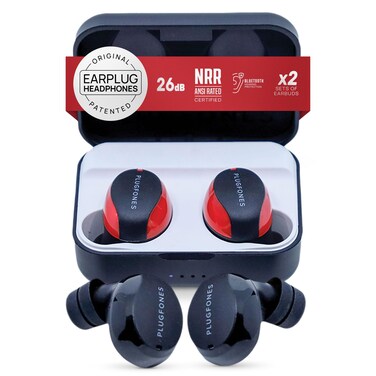 Plugfones Sovereign Duo Two Sets True Wireless Bluetooth Earplug Headphones 26 dB Noise Reduction Rating OSHA Compliant Earphones Bluetooth Hearing Protection Safety Earbuds with Sound Focused Mic