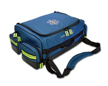 Lightning X Products Modular X-Tuff Oxygen Trauma Bag with Zip-Out Cylinder Pocket &amp; Removable Pouches - Navy Blue