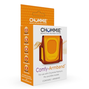 Comfy Armband for Bedwetting Alarms Patented Design to Increase Comfort and Convenience at Night When Used with Bedwetting Alarms, for Boys and Girls of All Ages, Orange