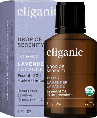 Cliganic Organic Lavender Essential Oil, 1oz - 100% Pure Natural Undiluted, for Aromatherapy Diffuser   Non-GMO Verified
