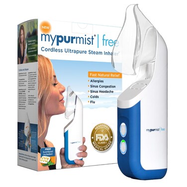 mypurmist Cordless Ultrapure Steam Inhaler - Handheld Steamer, Vaporizer &amp; Humidifier for Sinus Relief, Nasal Congestion, Cold &amp; Cough, &amp; Vocal Care for Singers (Base Kit)
