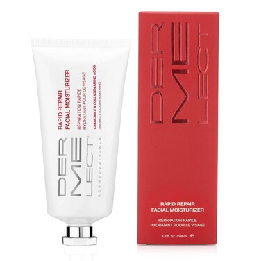Dermelect Rapid Repair Facial Moisturizer for Face Anti Aging Cream with Chamomile Azulene Collagen Avocado Oil Grape Seed, Hydrating for Sensitive Skin Dryness Dullness Fine Lines &amp; Wrinkles 3.3 oz