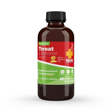 Redd Remedies, Throat &amp; Bronchial Syrup, Honey &amp; Herbs, 4 oz (24 Doses)