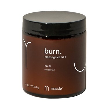 Maude Burn No. 0 - Unscented Jojoba Oil Massage Candle with Hydrating, Skin-Softening Soybean Oil - Paraben, Cruelty + Phthalate-Free Massage Oil Candle - Home + Self Care Gifts for Women &amp; Men (2 oz)