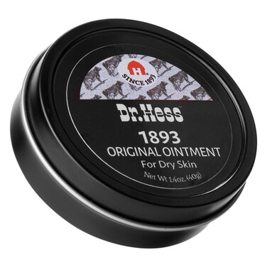 Dr. Hess' 1893 Original Udder Ointment, All-Purpose Nourishing Body Moisturizer for Healing Dry, Irritated Skin, Cracked Heels, Rashes, Chafing with Lanolin, Beeswax, &amp; Eucalyptus Oil, 1.4 oz