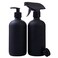 Black Boston Round Glass Bottles, 16oz   Glass Spray Bottle &amp; Soap Dispenser   Reusable for Cleaning &amp; More   Set of 2