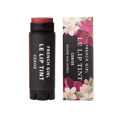 French Girl Le Lip Tint - Moisturizing &amp; Hydrating Lip Balm for Sheer, Buildable Coverage &amp; Shine, Clean Formula, Organic Ingredients, Vegan &amp; Cruelty-Free - Cerise