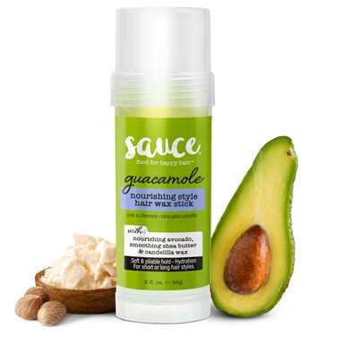 SAUCE BEAUTY Guacamole Hair Wax - Paraben &amp; Sulfate Free, Moisturizing Avocado Oil &amp; Shea Butter Wax for Styling Flyaway &amp; Brittle Hair (2 oz)
