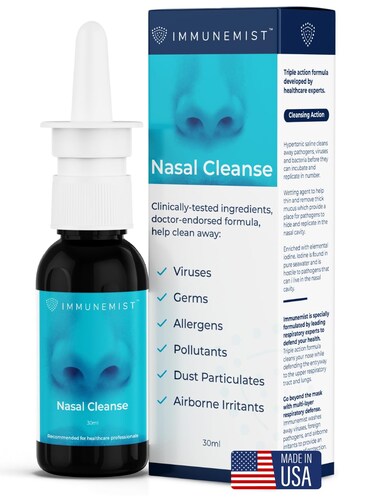 Nasal Cleanse - Doctor Recommended Anti Viral Nasal Iodine Spray Rinse Bottle Up to 250 Doses - Nasal Spray for Wellness - Made in The USA