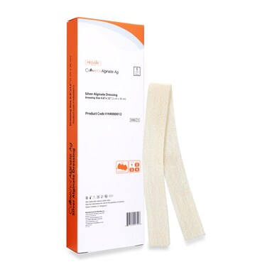 MedVance Silver Calcium Alginate Ag Sterile Highly Absorbent Antibacterial Dressing, (0.8" x 12") 5 dressings/Box, 1 Count (Pack of 1)