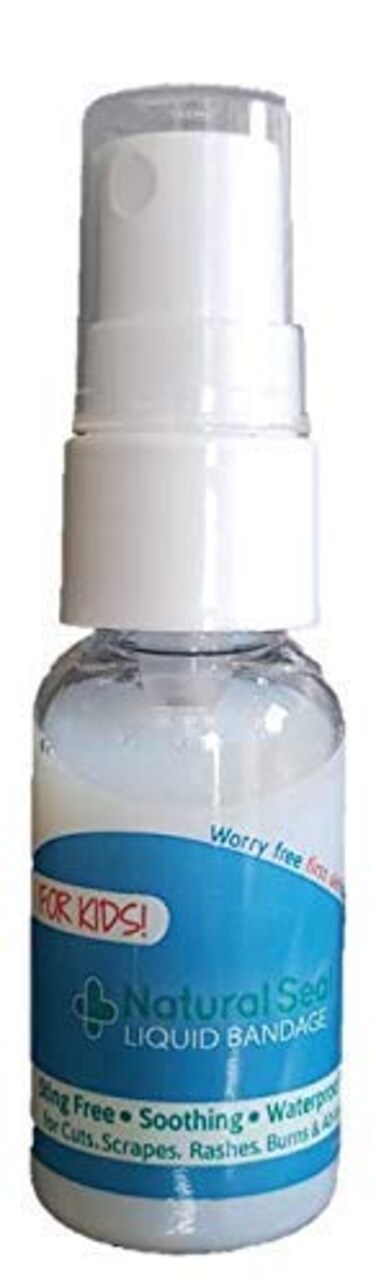 Kids Natural Seal Liquid Bandage Spray - 1oz Moisturizing Nanopolymer Barrier Spray for Custs &amp; Scrapes - Sting Free Protection &amp; Quick-Healing Formula - Mom-Invented - Made in USA