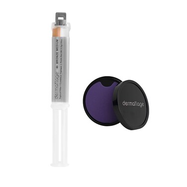 Dermaflage Scar Filler Kit - Bronze Medium - Deep Scar Cover and Waterproof Concealer for Acne Scars Wrinkles, and Ice Pick Scars Makeup, 1 mo supply
