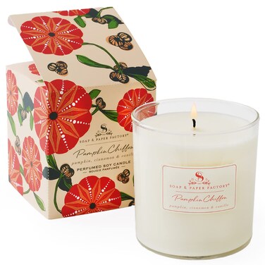 Soap &amp; Paper Factory Pumpkin Chiffon 9.5 oz Large Soy Candle