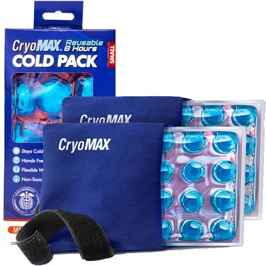 CryoMAX Cold Pack, Reusable, 8 Hour Cold Therapy Ice Pack, Small, 6"x 6" (Pack of 2)