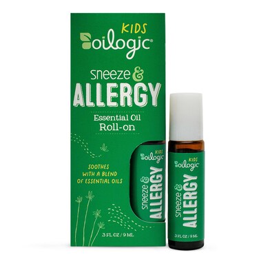 Oilogic Kids Sneeze &amp; Allergy Essential Oil Roll-On - Naturally Comforts Allergy Symptoms with a Blend of 100% Pure Essential Oils (Lavender, Spearmint, Lemon Oil, Clary Sage &amp; More) - 9ml (0.3 fl oz)